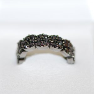 Bague articulée "Mauboussin" modèle "Je te veux" en or blanc black rhodié et diamants noirs (environ 2,5 carats)